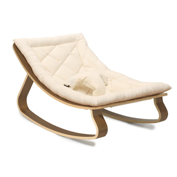 Levo wiegstoel walnut- organic white - Charlie Crane